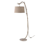 M6182 Sabina Floor Lamp 182cm 1 Light Imitation Wood Linen Shade