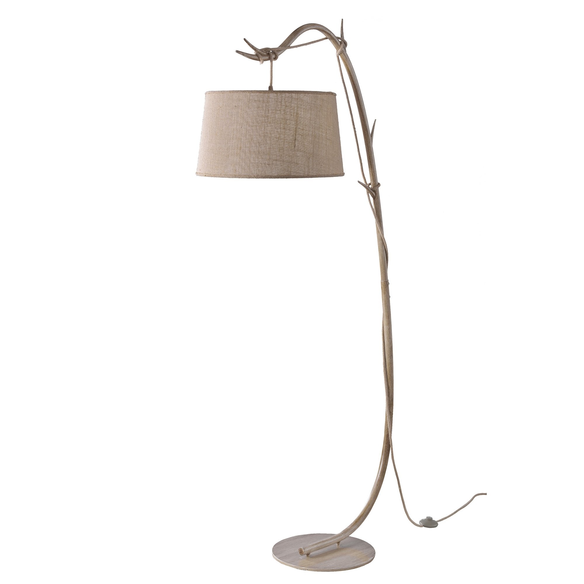Sabina Floor  Lamp 182cm 1 Light Imitation Wood Linen Shade