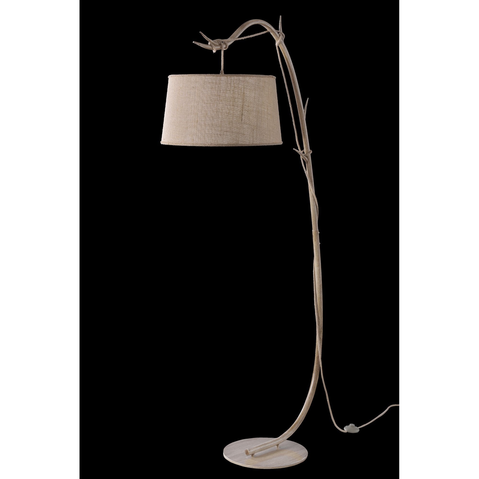 Sabina Floor  Lamp 182cm 1 Light Imitation Wood Linen Shade