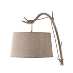 M6182 Sabina Floor Lamp 182cm 1 Light Imitation Wood Linen Shade