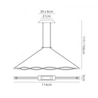 M5400 Sahara Brown Oxide Linear Pendant 36W LED Brown Oxide White Acrylic