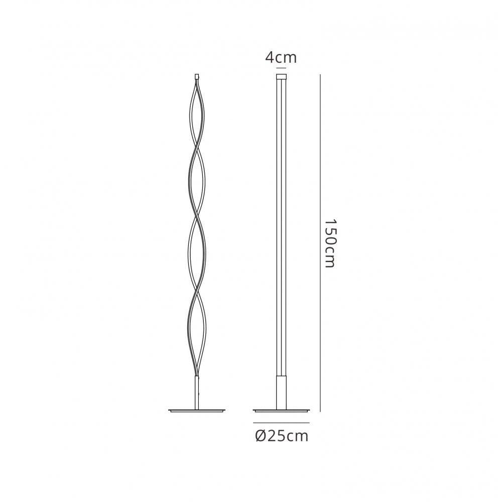 M5401 Sahara Brown Oxide Floor Lamp 21W LED Dimmable Brown Oxide/White Acrylic