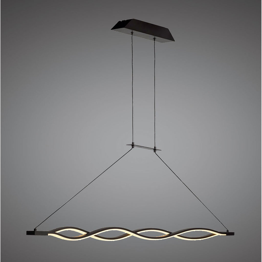 M5817 Sahara Linear Pendant 36W LED Dimmable Frosted Acrylic Brown Oxide