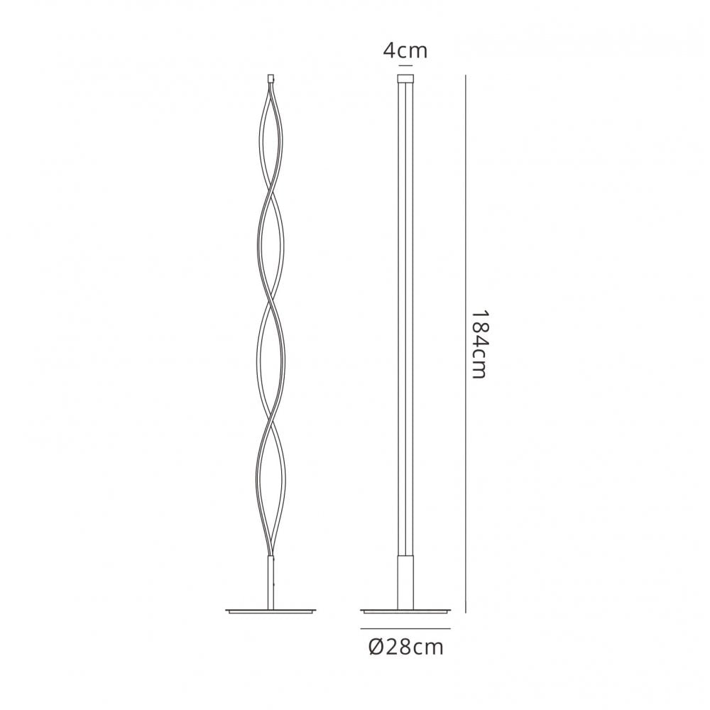 M5802 Sahara XL Floor Lamp 28W LED Dimmable Frosted Acrylic/Brown Oxide