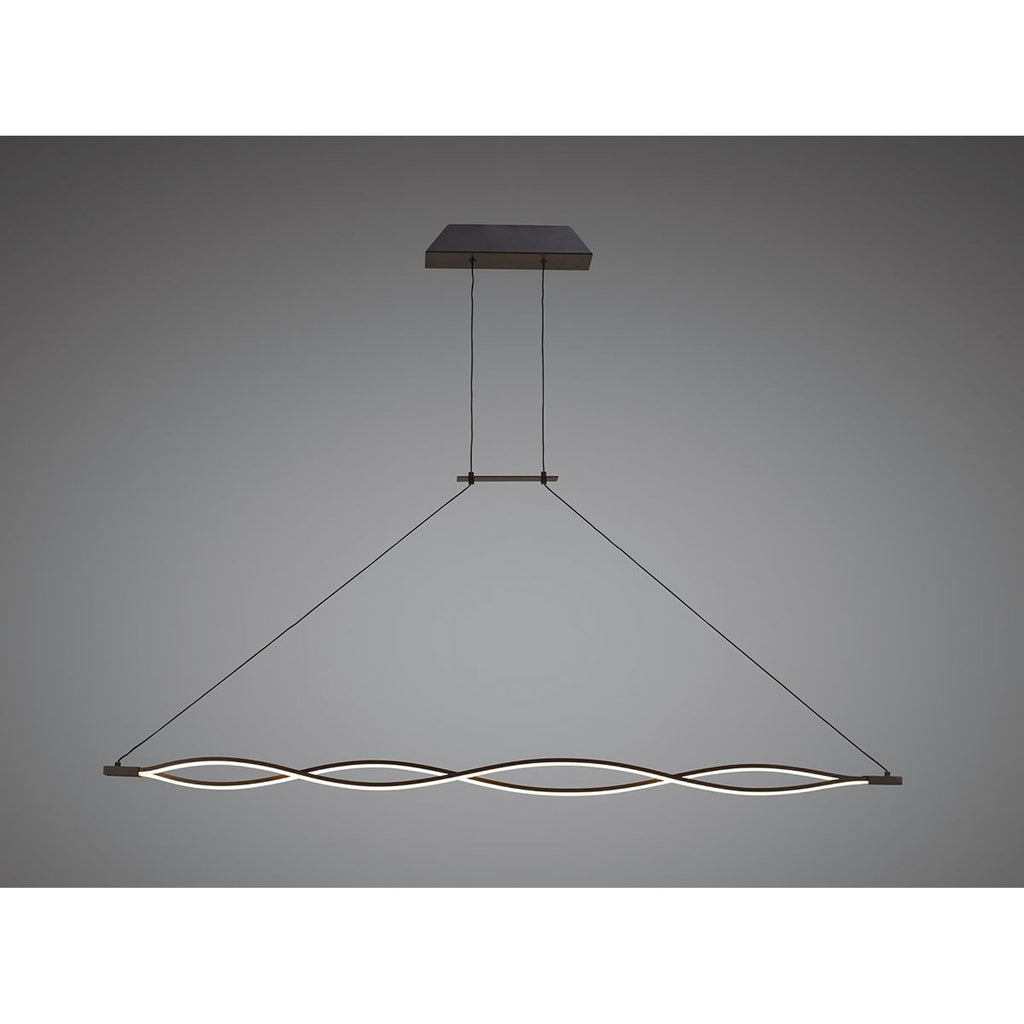 M5818 Sahara XL Linear Pendant 42W LED Dimmable Frosted Acrylic Brown Oxide