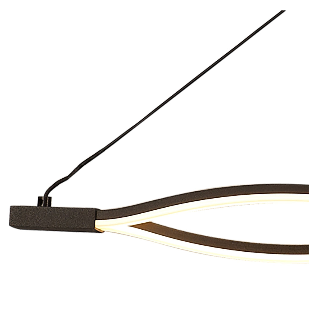 M5818 Sahara XL Linear Pendant 42W LED Dimmable Frosted Acrylic Brown Oxide
