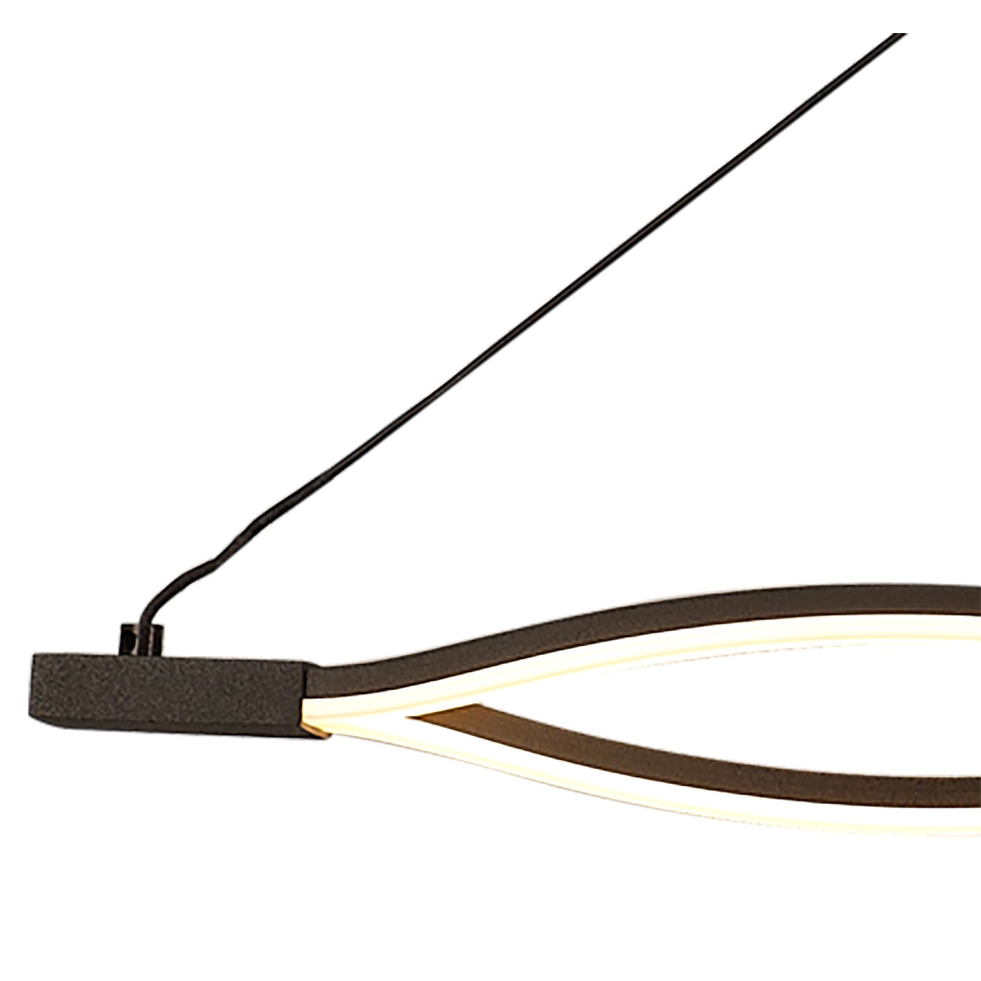 M5818 Sahara XL Linear Pendant 42W LED Dimmable Frosted Acrylic Brown Oxide