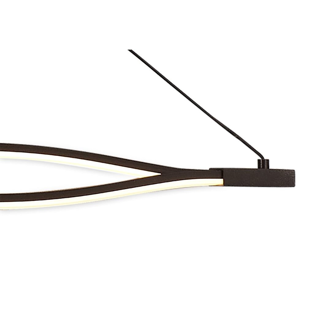 M5818 Sahara XL Linear Pendant 42W LED Dimmable Frosted Acrylic Brown Oxide