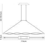 M4860 Sahara Linear Pendant 36W LED Silver Frosted Acrylic Polished Chrome