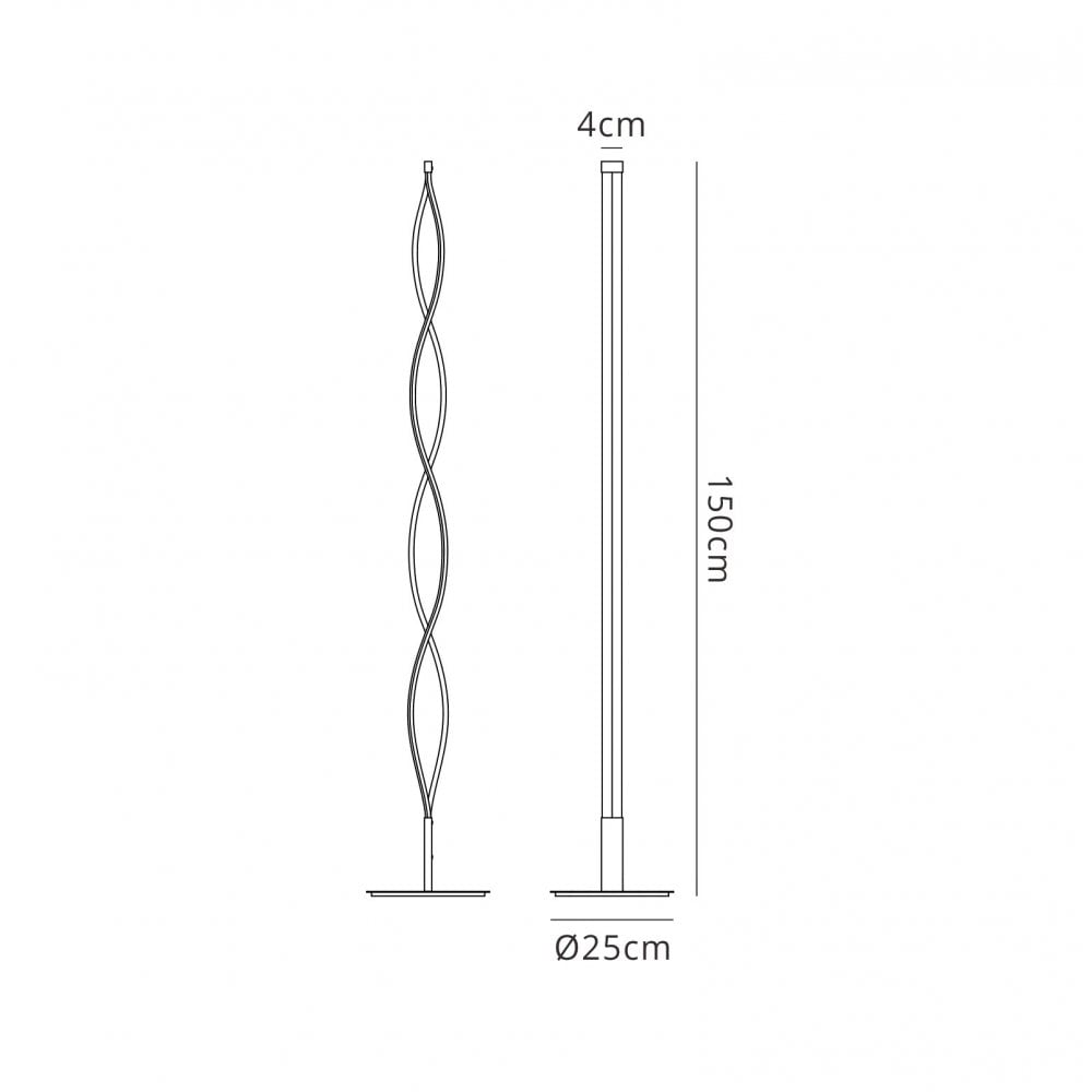 M4861 Sahara Floor Lamp 21W LED Silver/Frosted Acrylic/Polished Chrome