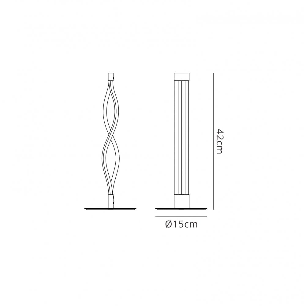 M4862 Sahara Table Lamp 6W LED Silver/Frosted Acrylic/Polished Chrome