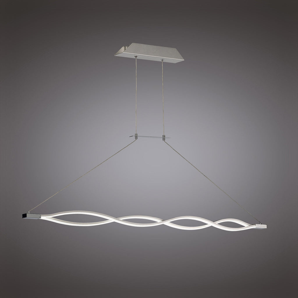 M4864 Sahara Linear Pendant 36W LED Dimmable Silver Frosted Acrylic Polished Chrome