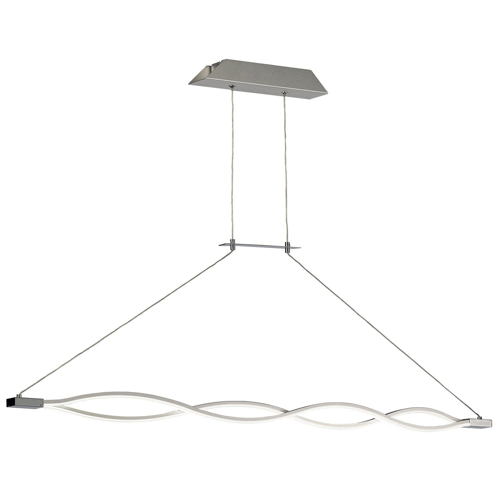 M4865 Sahara XL Linear Pendant 42W LED Silver Frosted Acrylic Polished Chrome