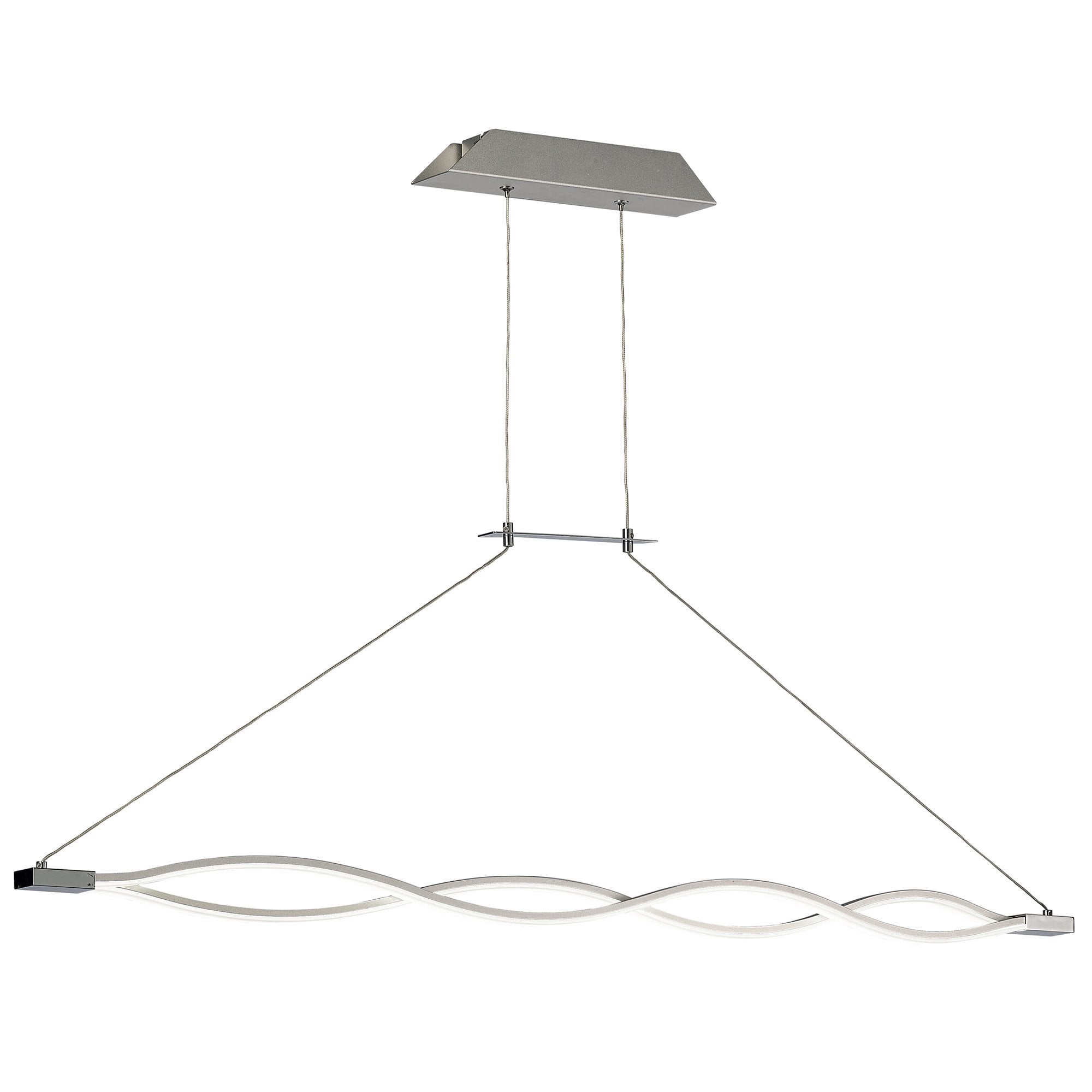 M4865 Sahara XL Linear Pendant 42W LED Silver Frosted Acrylic Polished Chrome