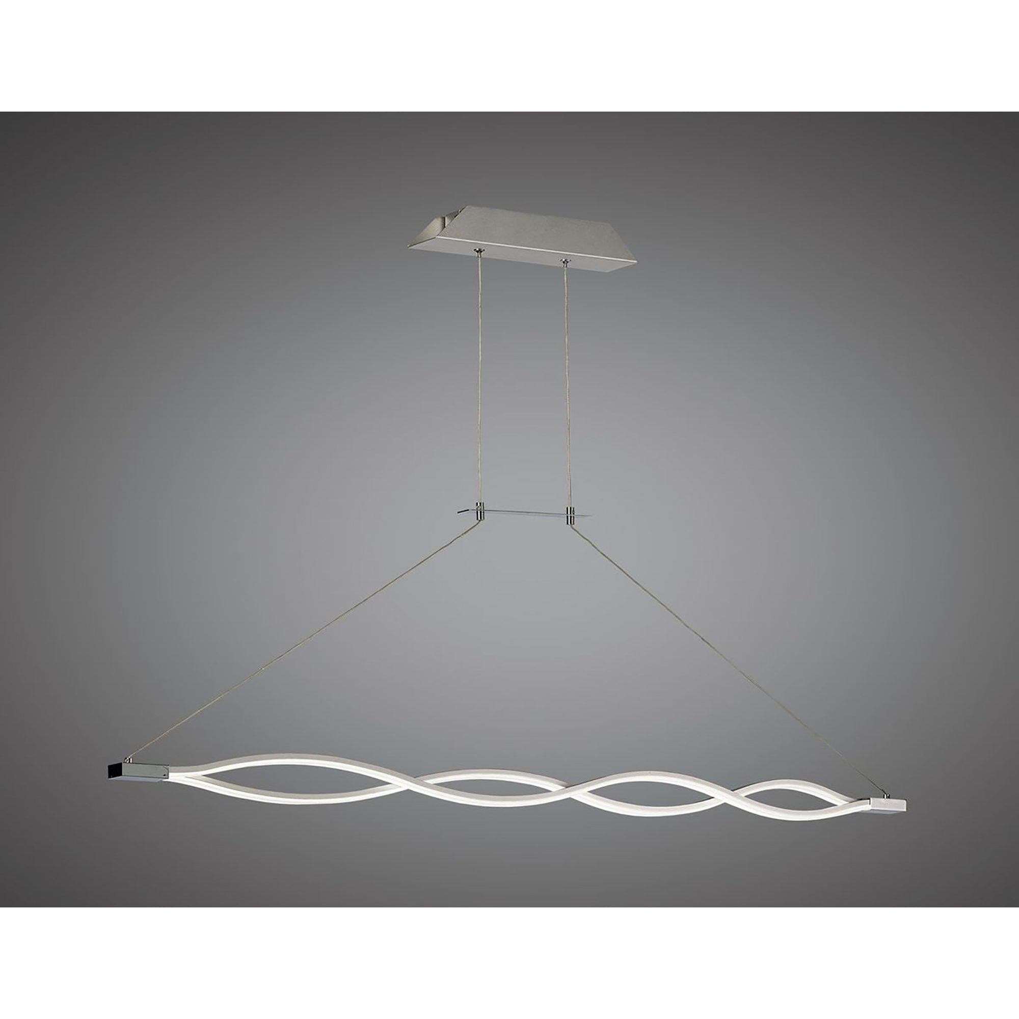M4865 Sahara XL Linear Pendant 42W LED Silver Frosted Acrylic Polished Chrome