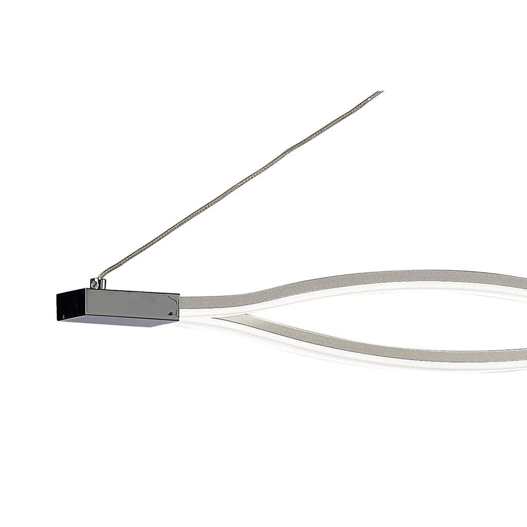 M4865 Sahara XL Linear Pendant 42W LED Silver Frosted Acrylic Polished Chrome