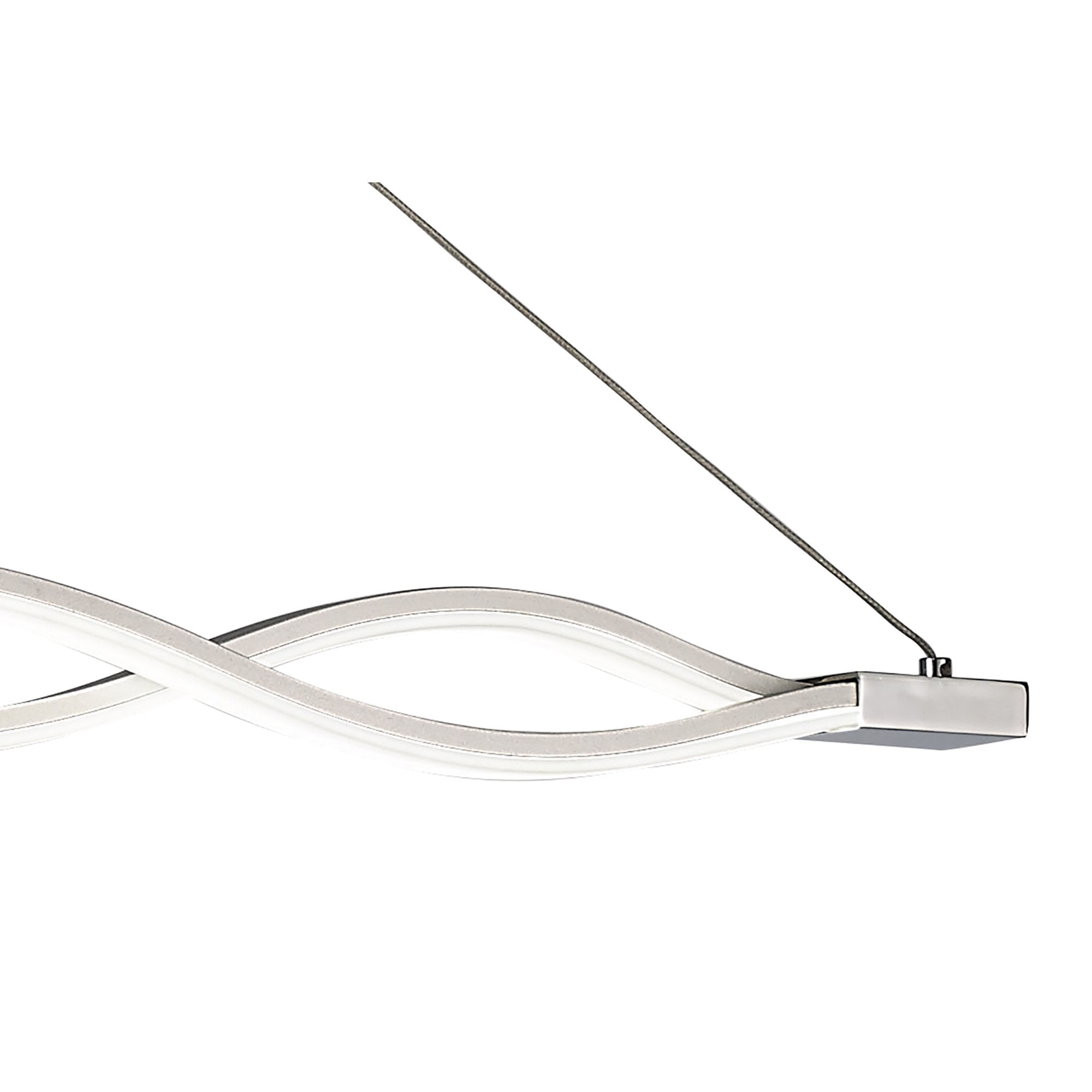 M4865 Sahara XL Linear Pendant 42W LED Silver Frosted Acrylic Polished Chrome