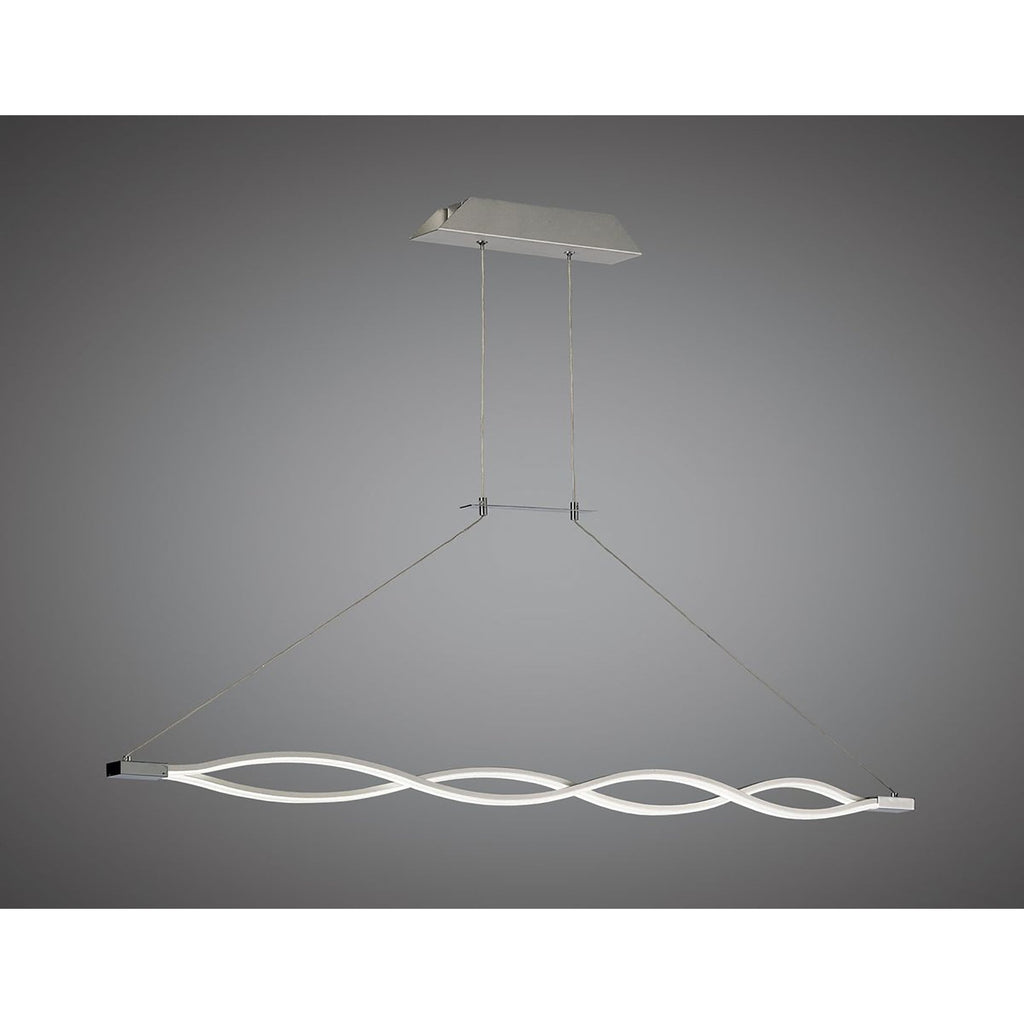 M5815 Sahara XL Linear Pendant 42W LED Dimmable Silver Frosted Acrylic Polished Chrome