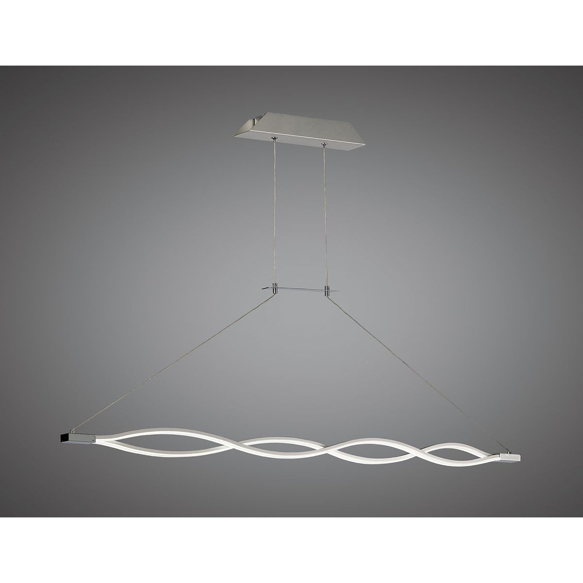 M5815 Sahara XL Linear Pendant 42W LED Dimmable Silver Frosted Acrylic Polished Chrome