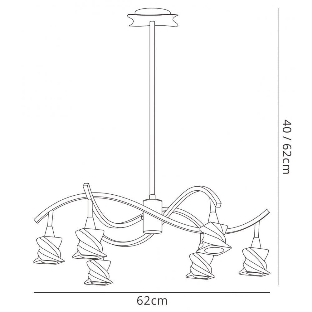 M3030 Salomon Telescopic Lamp 6 Light G9 Satin Nickel