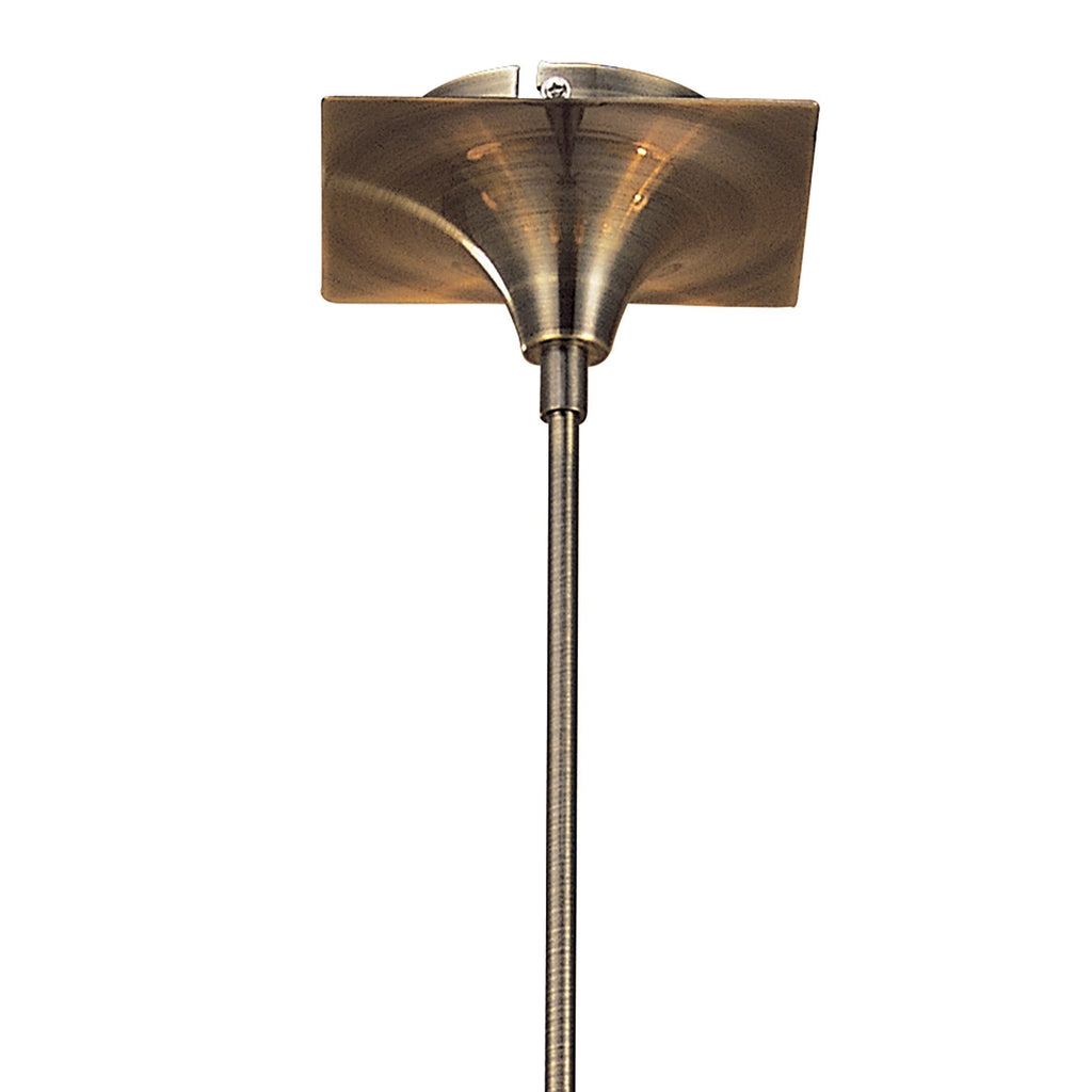 M0341AB Siena Pendant Round 8 Light E14 Antique Brass Amber Cream Shades And Amber Crystal