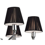 M0342 Siena Pendant Round 6 Light E14 Polished Chrome Black Shades And Black Crystal