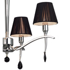M0343 Siena Pendant Round 4 Light E14 Polished Chrome Black Shades And Black Crystal