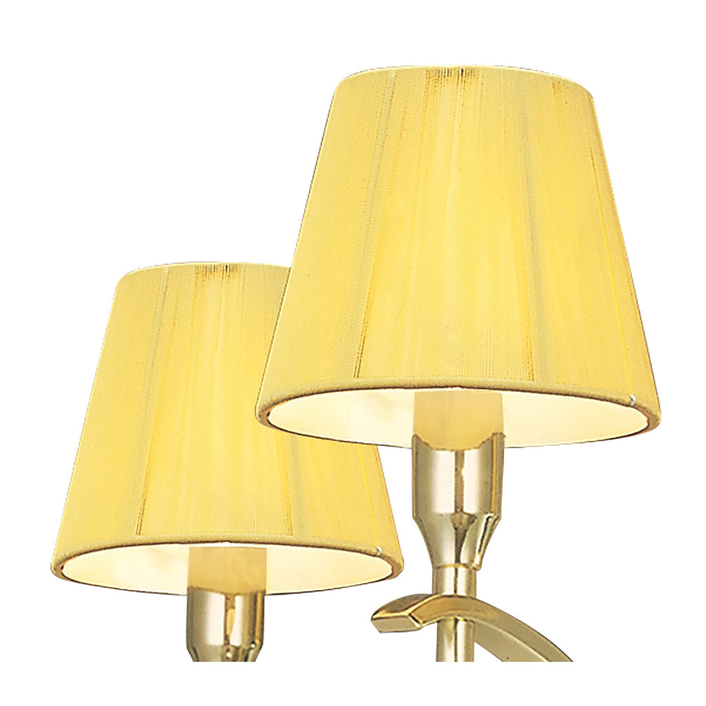 M0343PB Siena Pendant Round 4 Light E14 Polished Brass Amber Cream Shades And Clear Crystal