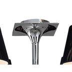 M0344 Siena Semi Flush Round 6 Light E14 Polished Chrome Black Shades And Black Crystal