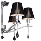 M0344 Siena Semi Flush Round 6 Light E14 Polished Chrome Black Shades And Black Crystal