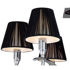 M0344 Siena Semi Flush Round 6 Light E14 Polished Chrome Black Shades And Black Crystal