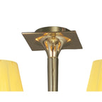 M0344PB Siena Semi Flush Round 6 Light E14 Polished Brass Amber Cream Shades And Clear Crystal