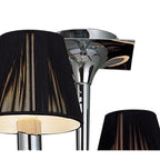 M0345 Siena Semi Flush Round 4 Light E14 Polished Chrome Black Shades And Black Crystal