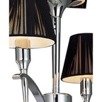 M0345 Siena Semi Flush Round 4 Light E14 Polished Chrome Black Shades And Black Crystal