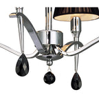 M0345 Siena Semi Flush Round 4 Light E14 Polished Chrome Black Shades And Black Crystal