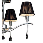 M0345 Siena Semi Flush Round 4 Light E14 Polished Chrome Black Shades And Black Crystal
