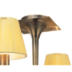 M0345AB Siena Semi Flush Round 4 Light E14 Antique Brass Amber Cream Shades And Amber Crystal