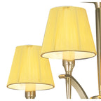 M0345PB Siena Semi Flush Round 4 Light E14 Polished Brass Amber Cream Shades And Clear Crystal