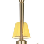 M0346PB Siena Semi Flush Round 3 Light E14 Polished Brass Amber Cream Shades And Clear Crystal