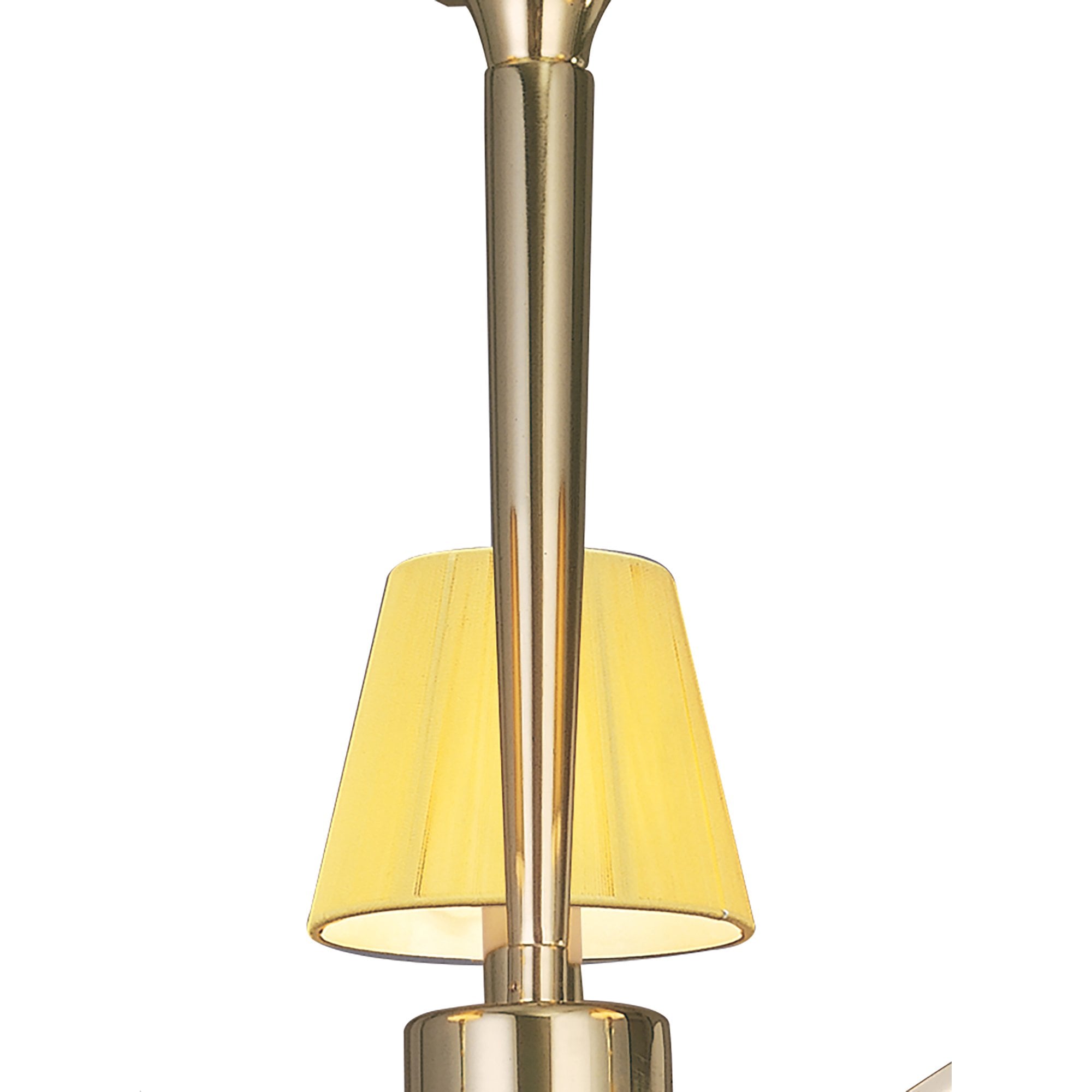 M0346PB Siena Semi Flush Round 3 Light E14 Polished Brass Amber Cream Shades And Clear Crystal