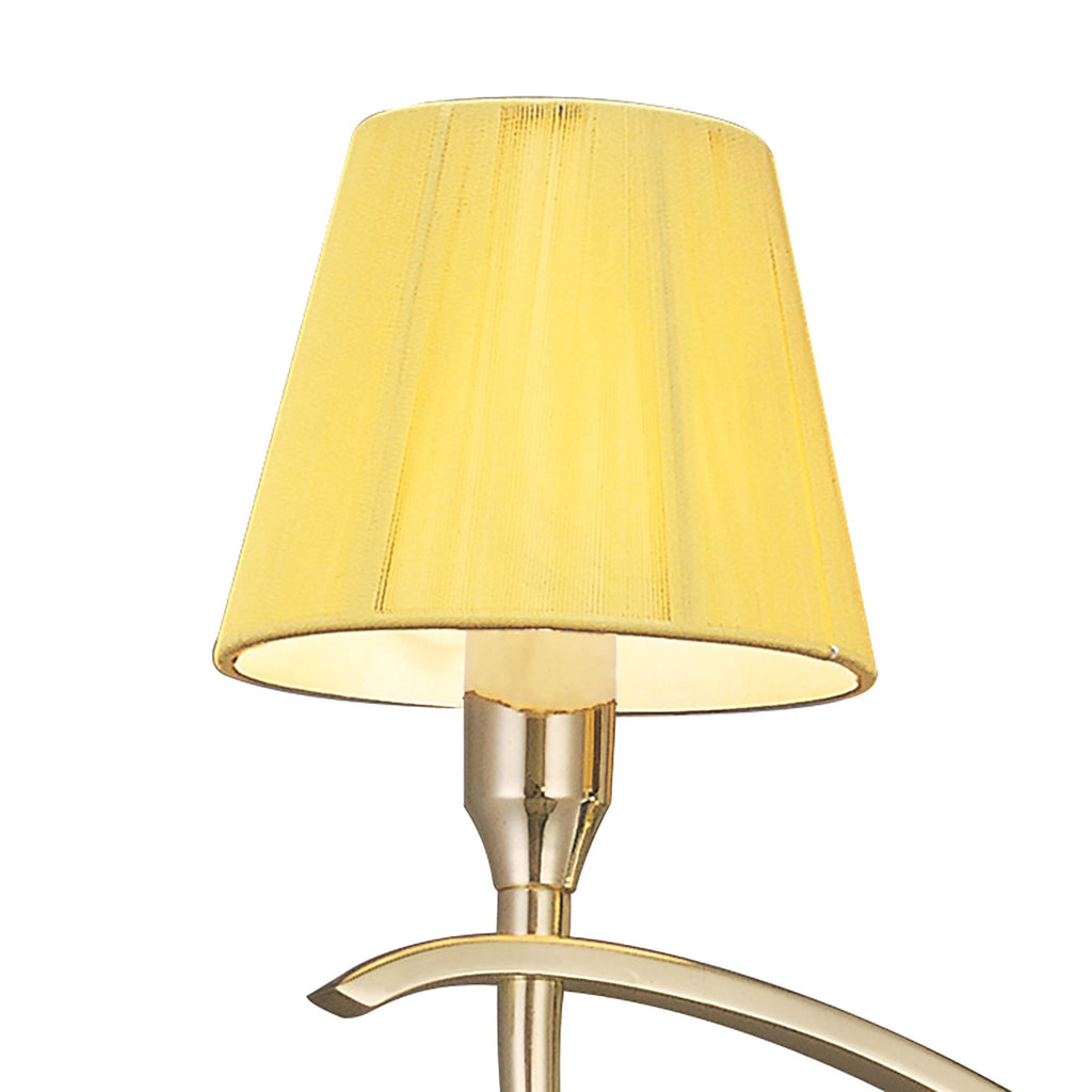 M0346PB Siena Semi Flush Round 3 Light E14 Polished Brass Amber Cream Shades And Clear Crystal