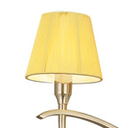 M0346PB Siena Semi Flush Round 3 Light E14 Polished Brass Amber Cream Shades And Clear Crystal