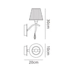 M0347AB/S Siena Wall Lamp Switched 1 Light E14 Antique Brass Amber Cream Shade And Amber Crystal