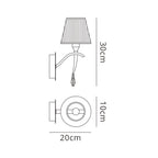 M0347PB/S Siena Wall Lamp Switched 1 Light E14 Polished Brass Amber Cream Shade And Clear Crystal