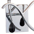 M0348/S Siena Wall Lamp Switched 2 Light E14 Polished Chrome Black Shades And Black Crystal