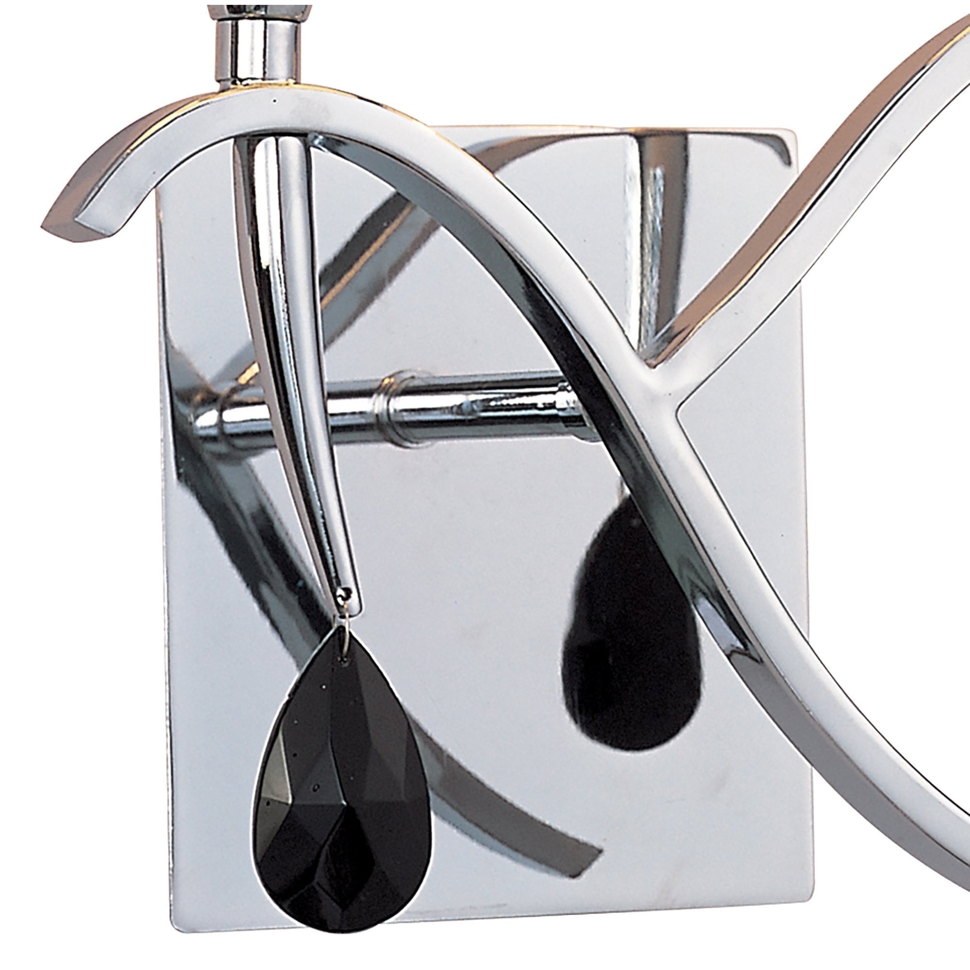 M0348/S Siena Wall Lamp Switched 2 Light E14 Polished Chrome Black Shades And Black Crystal