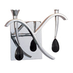 M0348/S Siena Wall Lamp Switched 2 Light E14 Polished Chrome Black Shades And Black Crystal