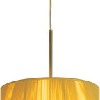 M0386AB Siena Pendant Round 1 Light E27 Antique Brass Amber Cream Shade And Amber Crystal