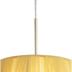 M0386PB Siena Pendant Round 1 Light E27 Polished Brass Amber Cream Shade And Clear Crystal