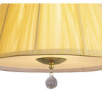 M0386PB Siena Pendant Round 1 Light E27 Polished Brass Amber Cream Shade And Clear Crystal
